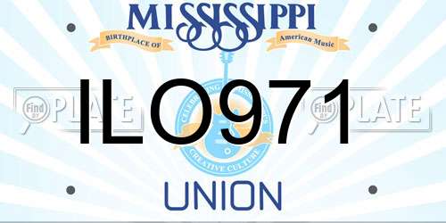 ILO971 Mississippi License Plate