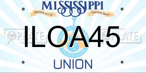 ILOA45 Mississippi License Plate
