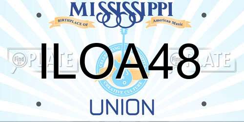 ILOA48 Mississippi License Plate
