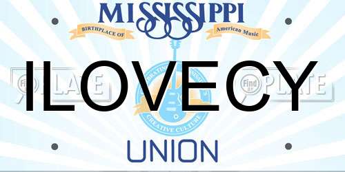 ILOVECY Mississippi License Plate