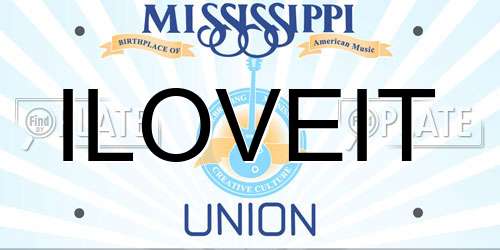 ILOVEIT Mississippi License Plate