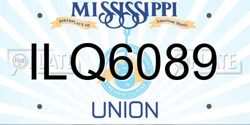 ILQ6089 Mississippi License Plate