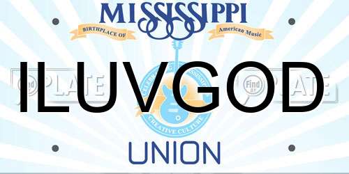 ILUVGOD Mississippi License Plate