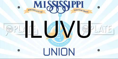 ILUVU Mississippi License Plate