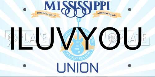ILUVYOU Mississippi License Plate