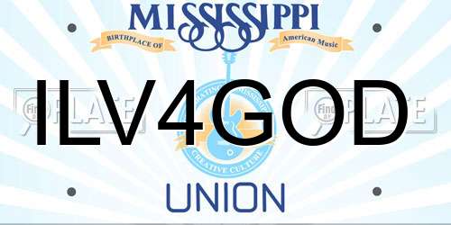 ILV4GOD Mississippi License Plate