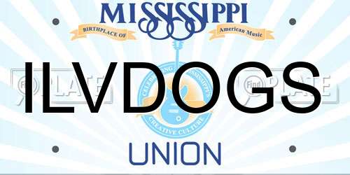 ILVDOGS Mississippi License Plate