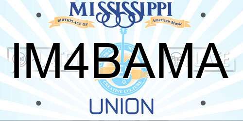 IM4BAMA Mississippi License Plate