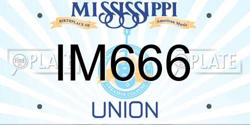 IM666 Mississippi License Plate