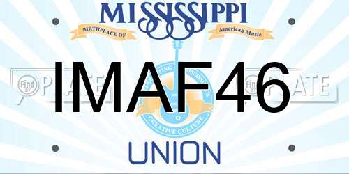 IMAF46 Mississippi License Plate