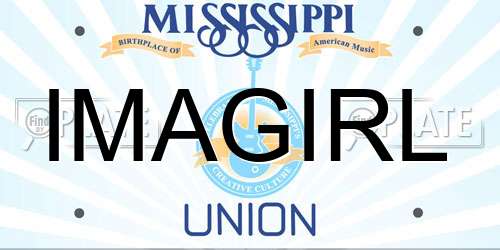 IMAGIRL Mississippi License Plate