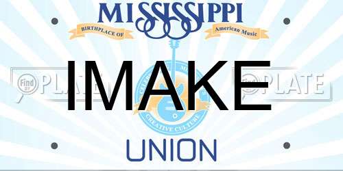 IMAKE Mississippi License Plate