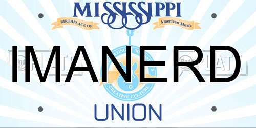 IMANERD Mississippi License Plate