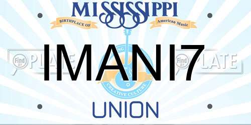 IMANI7 Mississippi License Plate