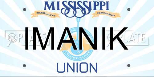 IMANIK Mississippi License Plate