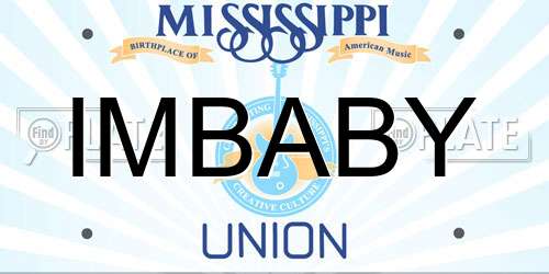 IMBABY Mississippi License Plate