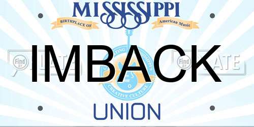 IMBACK Mississippi License Plate