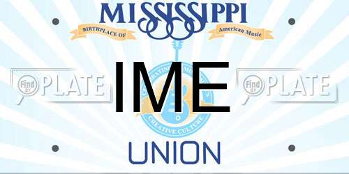 IME Mississippi License Plate