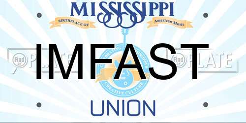 IMFAST Mississippi License Plate