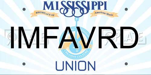IMFAVRD Mississippi License Plate