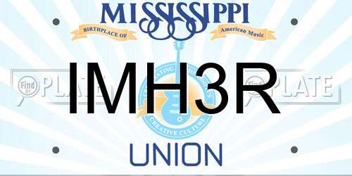 IMH3R Mississippi License Plate