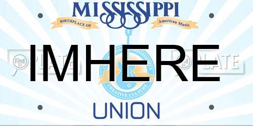 IMHERE Mississippi License Plate