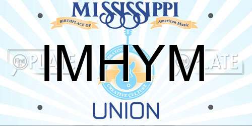 IMHYM Mississippi License Plate