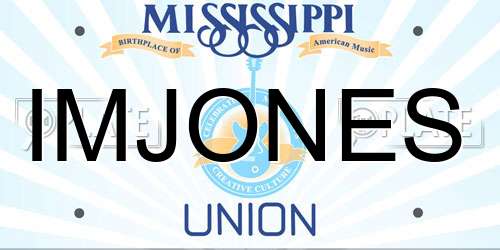 IMJONES Mississippi License Plate