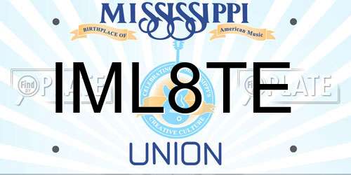 IML8TE Mississippi License Plate