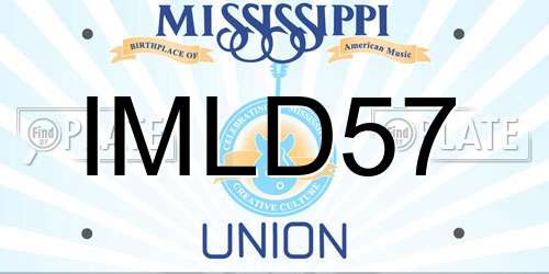 IMLD57 Mississippi License Plate
