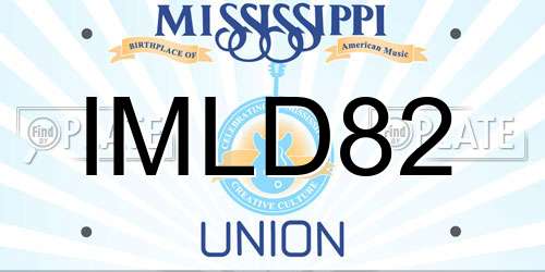 IMLD82 Mississippi License Plate