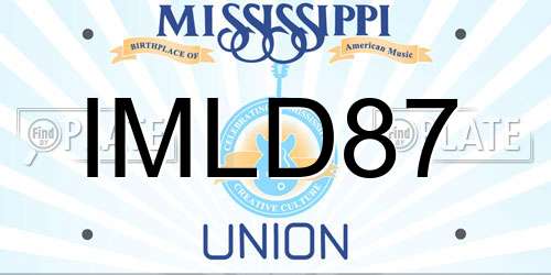 IMLD87 Mississippi License Plate