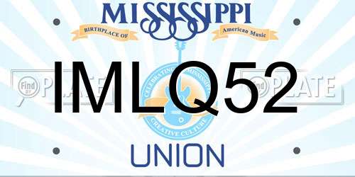 IMLQ52 Mississippi License Plate