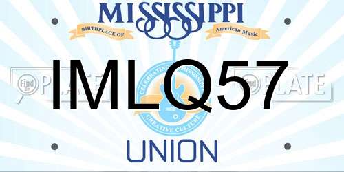 IMLQ57 Mississippi License Plate