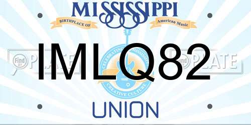 IMLQ82 Mississippi License Plate