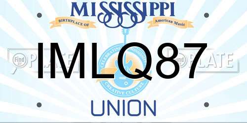 IMLQ87 Mississippi License Plate