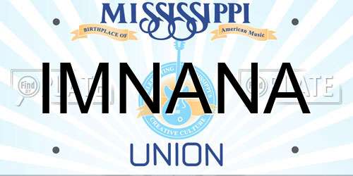IMNANA Mississippi License Plate