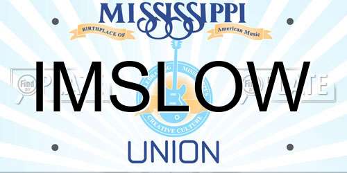 IMSLOW Mississippi License Plate