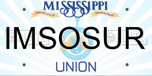 IMSOSUR Mississippi License Plate