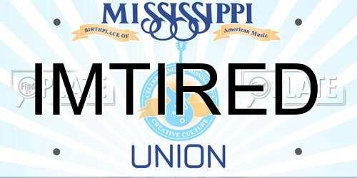 IMTIRED Mississippi License Plate