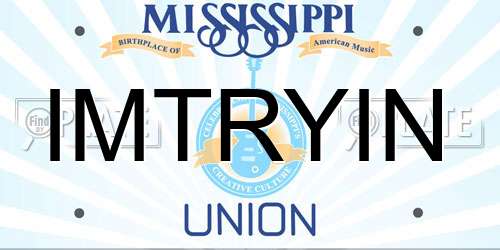 IMTRYIN Mississippi License Plate