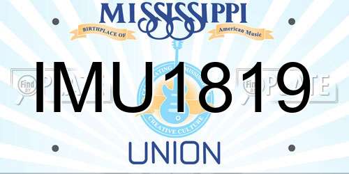 IMU1819 Mississippi License Plate