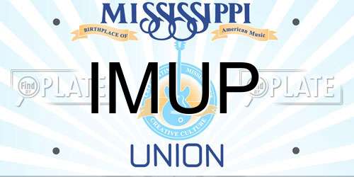 IMUP Mississippi License Plate