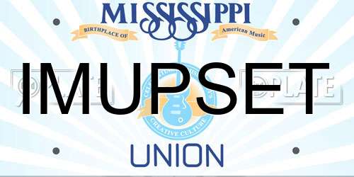 IMUPSET Mississippi License Plate