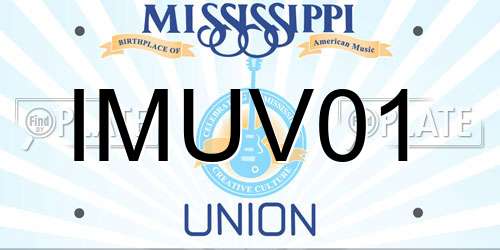 IMUV01 Mississippi License Plate