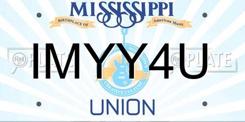 IMYY4U Mississippi License Plate