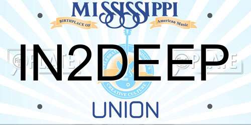 IN2DEEP Mississippi License Plate