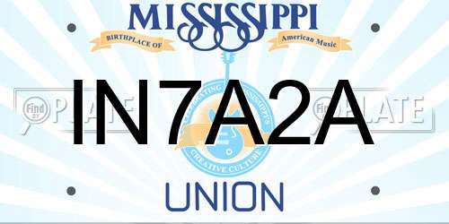 IN7A2A Mississippi License Plate