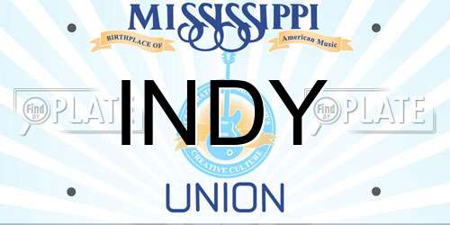 INDY Mississippi License Plate