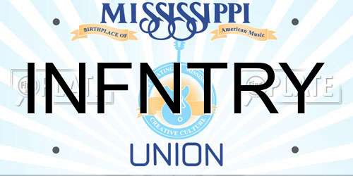 INFNTRY Mississippi License Plate